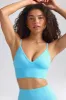 Define Luxe V-Neck Sports Bra in Sky Blue sold by Bo + Tee