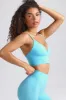 Define Luxe V-Neck Sports Bra in Sky Blue sold by Bo + Tee