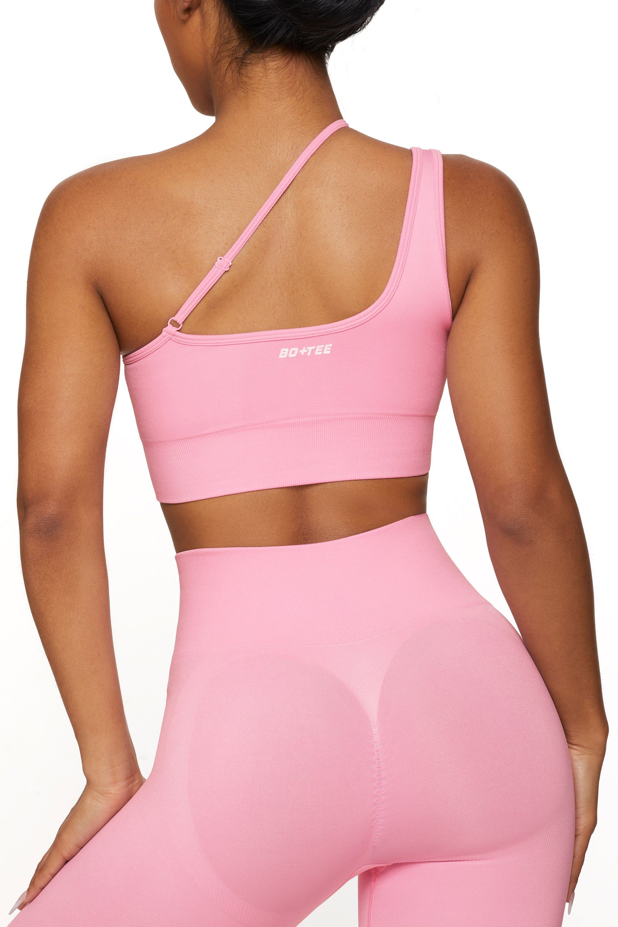 Evolve - Asymmetric Seamless Crop Top in Pink sold by Bo + Tee product image thumbnail 3