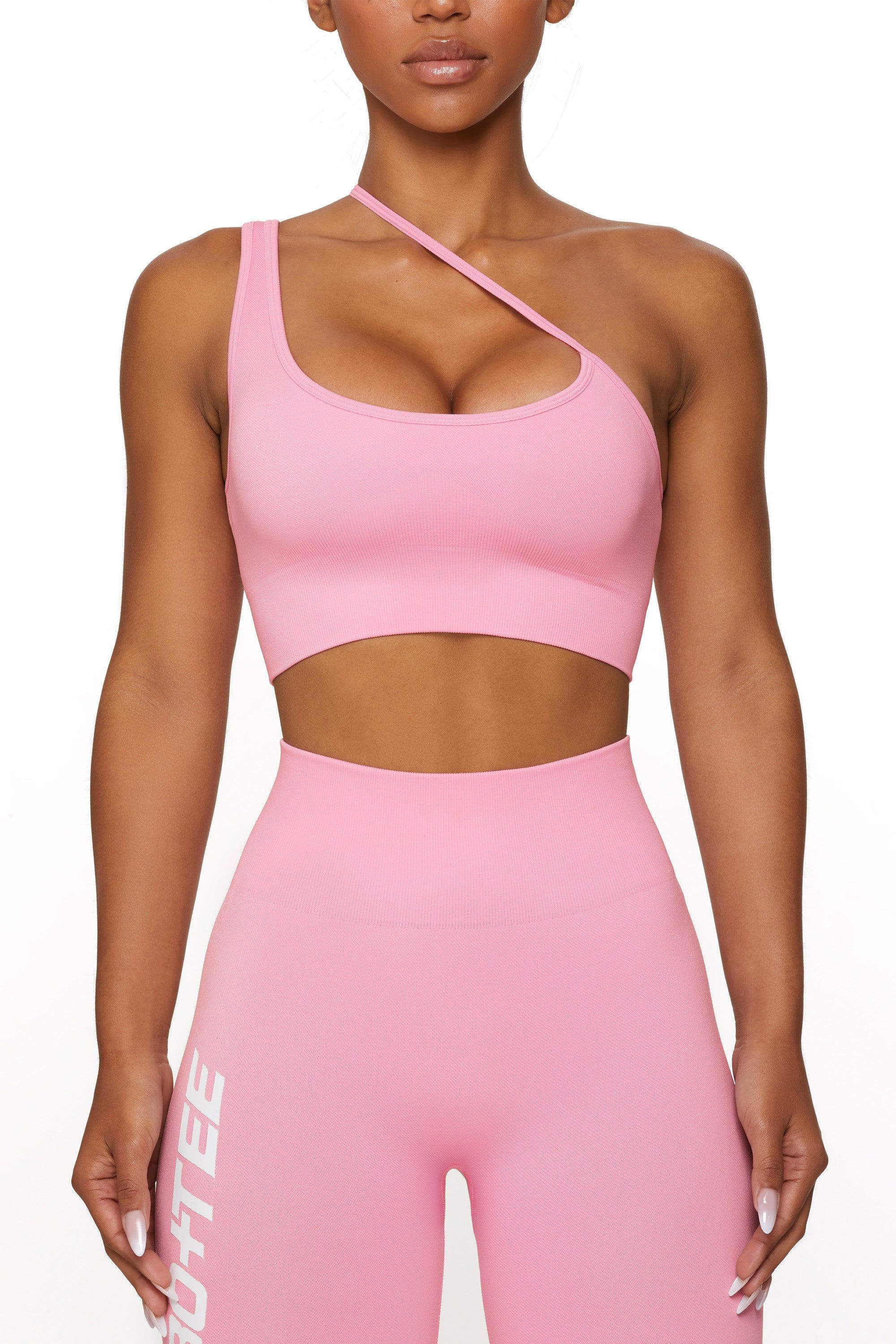 Evolve - Asymmetric Seamless Crop Top in Pink sold by Bo + Tee product image thumbnail 4