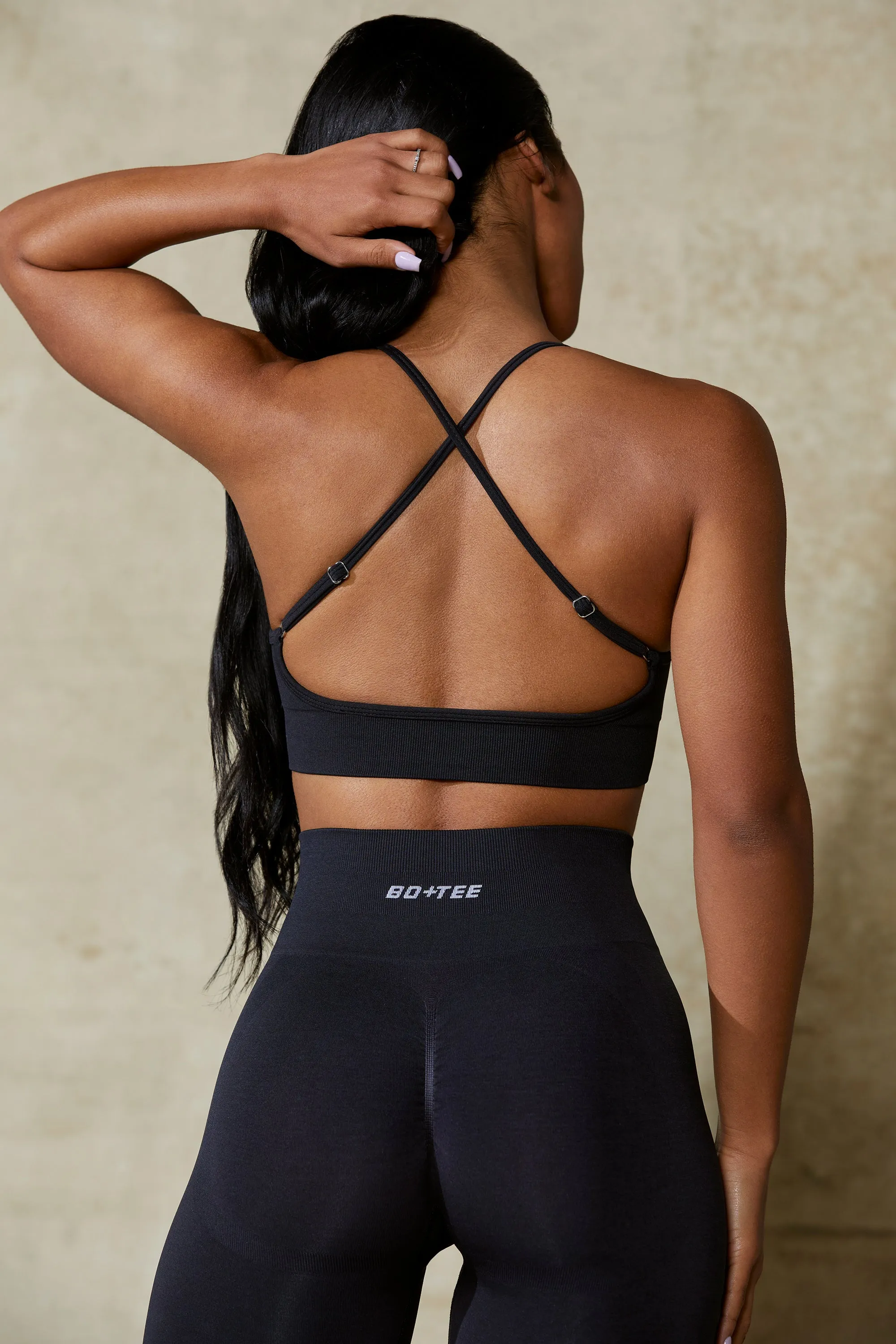 Low Back Define Luxe Sports Bra in Black sold by Bo + Tee product image thumbnail 3