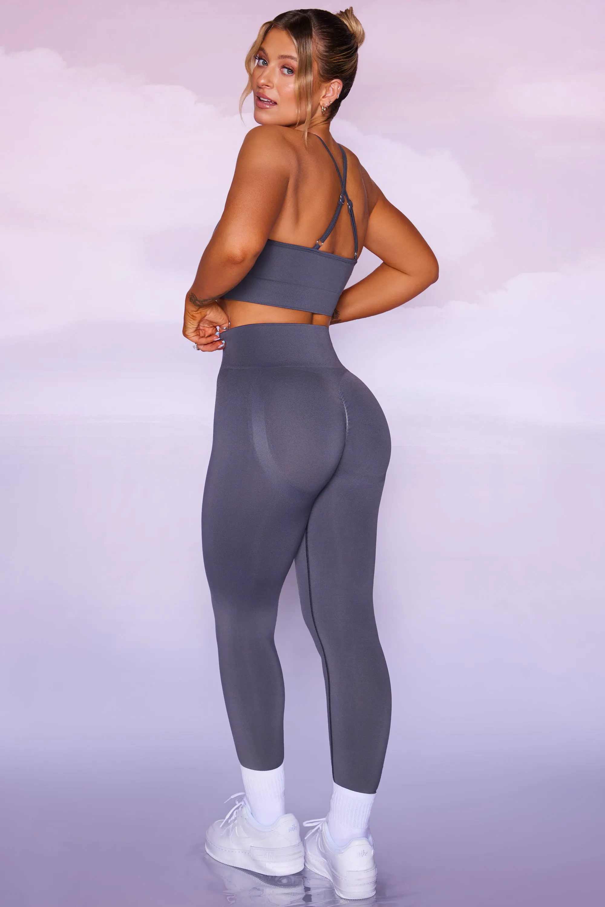Superset Petite - Curved Waist Seamless Leggings in Grey sold by Bo + Tee product image thumbnail 3