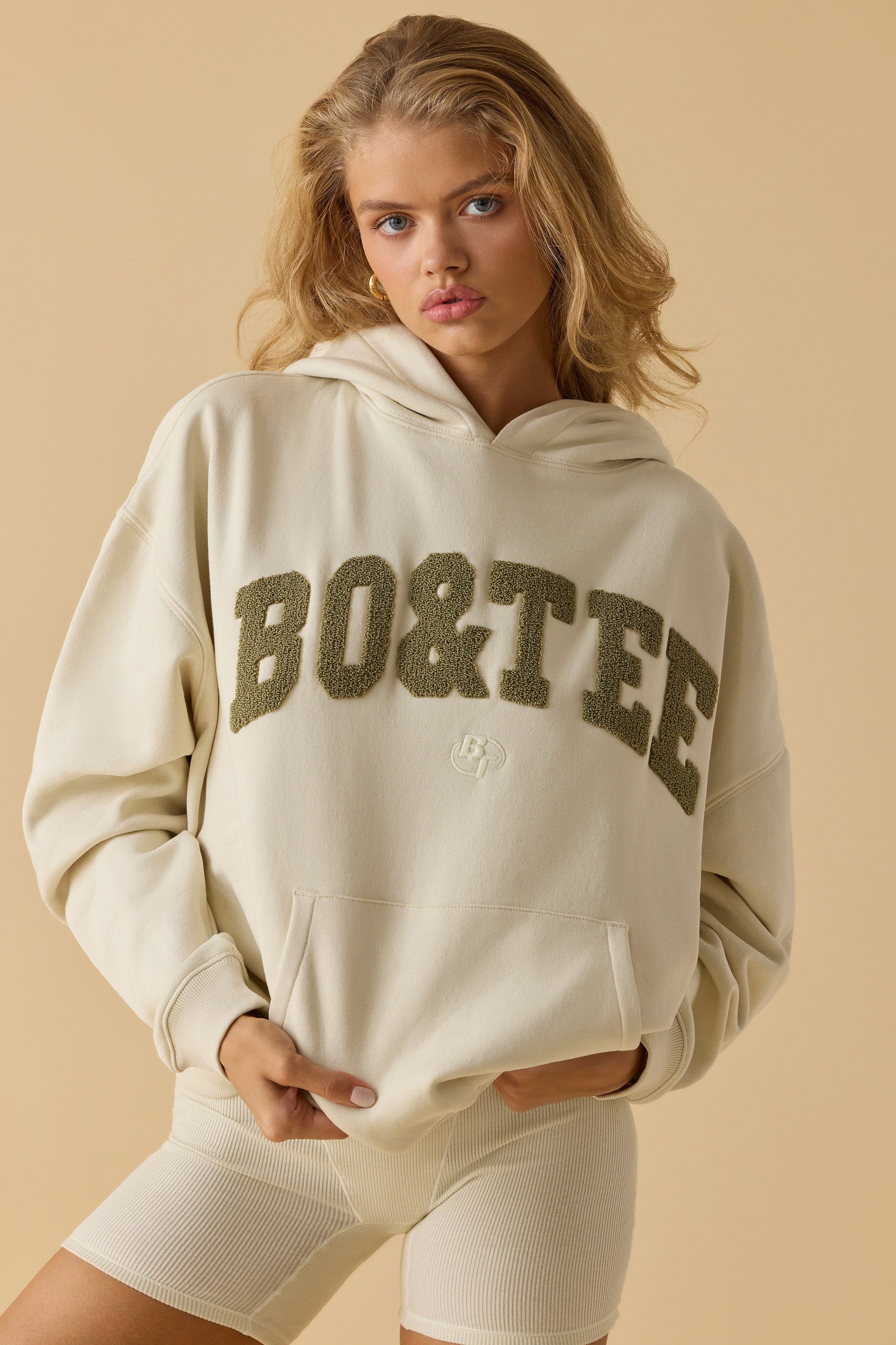 Comfort - Oversized Hooded Sweatshirt in Bone sold by Bo + Tee product image thumbnail 6