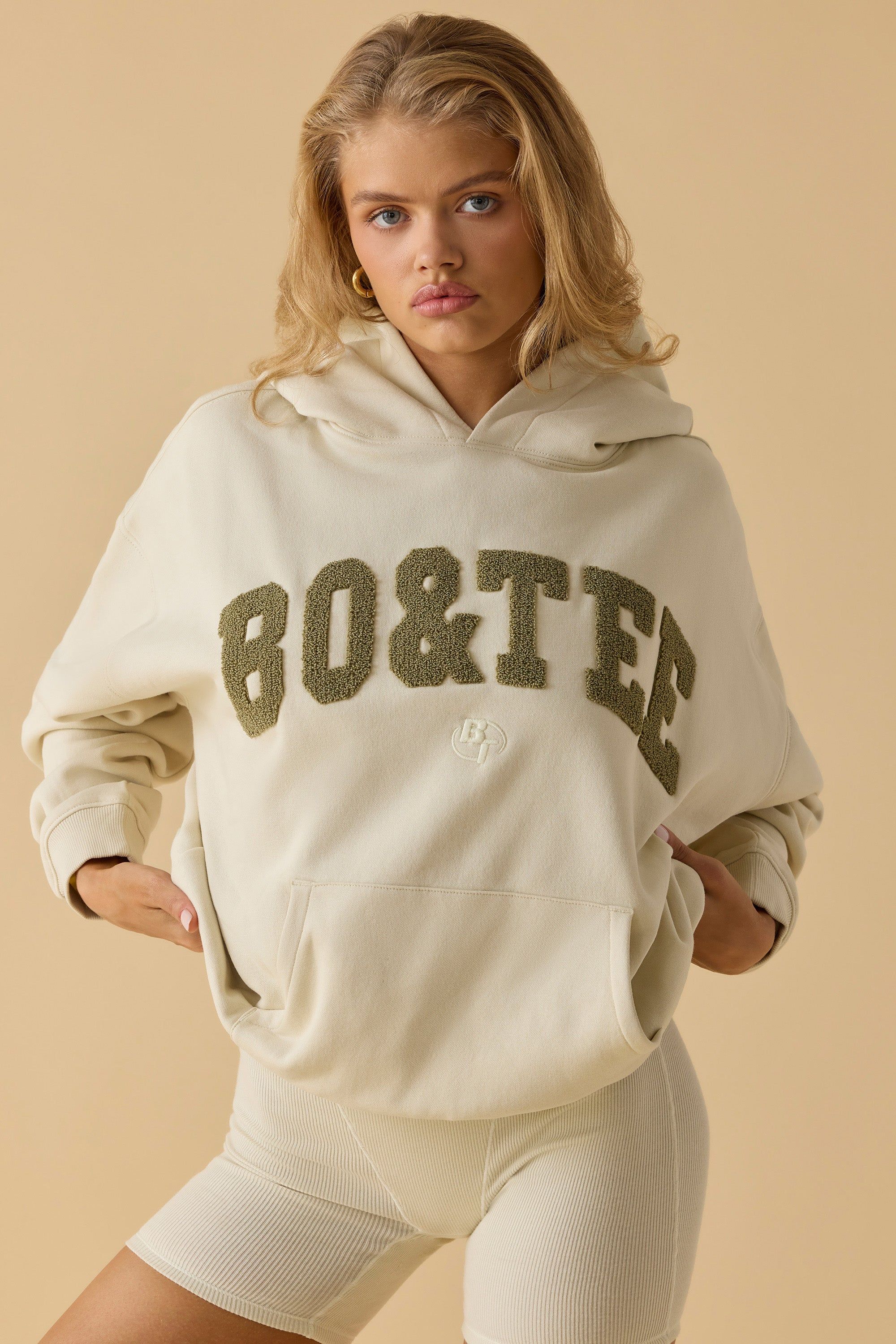 Comfort - Oversized Hooded Sweatshirt in Bone sold by Bo + Tee product image thumbnail 9
