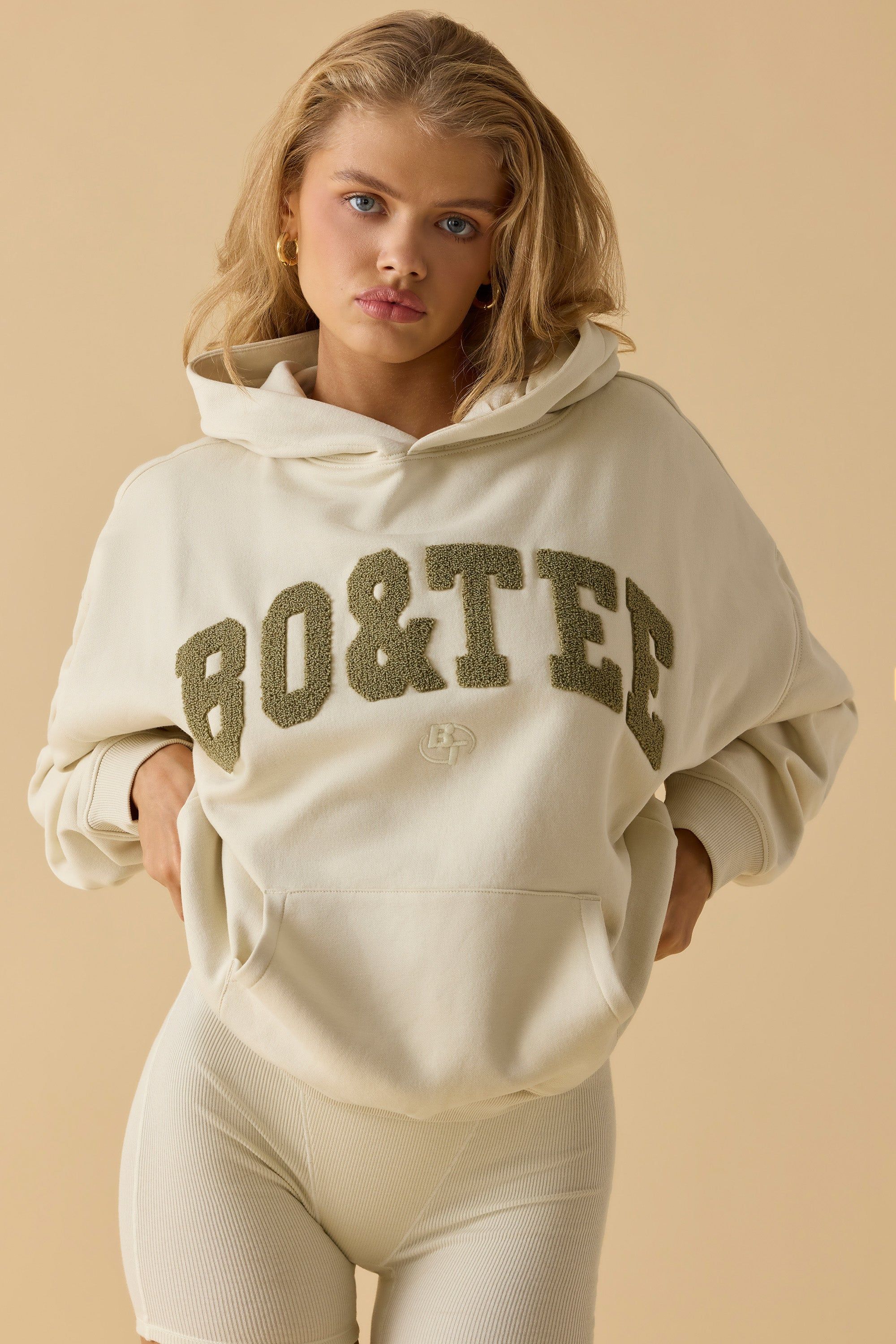 Comfort - Oversized Hooded Sweatshirt in Bone sold by Bo + Tee product image thumbnail 8