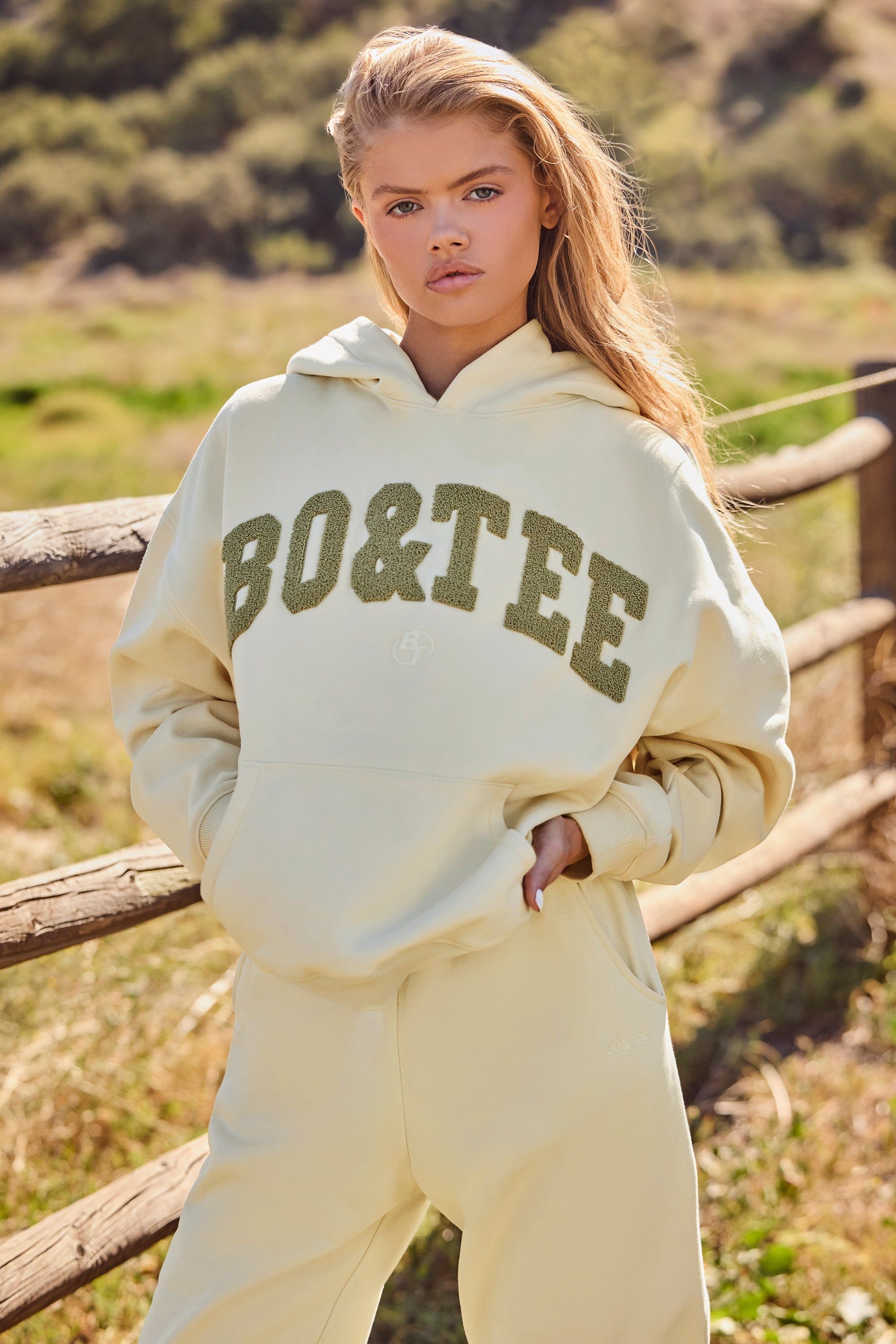 Comfort - Oversized Hooded Sweatshirt in Bone sold by Bo + Tee product image thumbnail 5