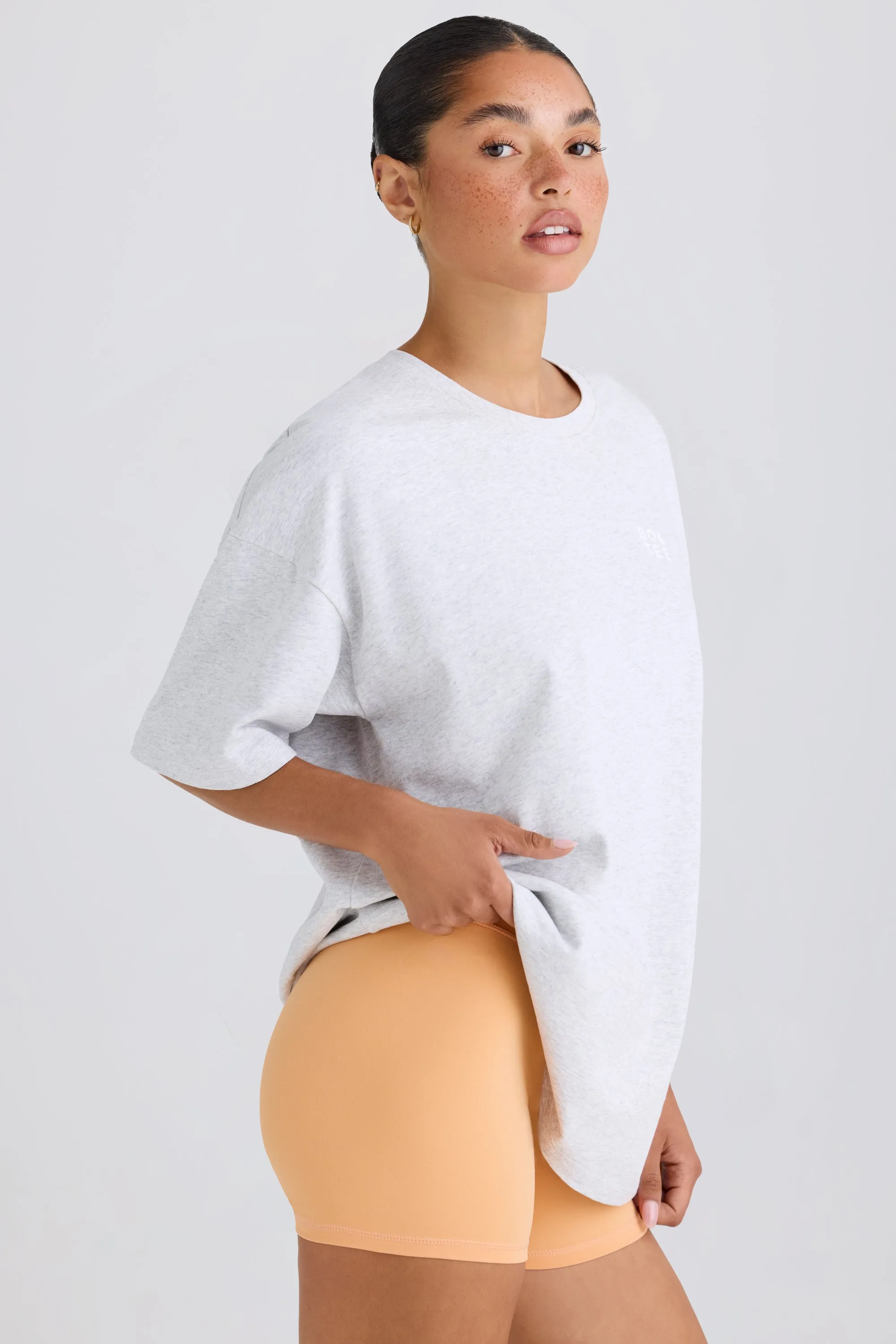 Soft Cotton Jersey Oversized T-Shirt in Grey Marl sold by Bo + Tee product image thumbnail 2