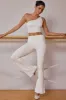 Fold-Over Flared Trousers in Soft White sold by Bo + Tee