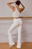 Fold-Over Flared Trousers in Soft White sold by Bo + Tee