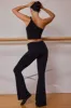 Fold-Over Flared Trousers in Black sold by Bo + Tee
