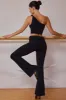 Fold-Over Flared Trousers in Black sold by Bo + Tee