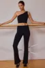 Fold-Over Flared Trousers in Black sold by Bo + Tee