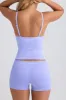 Super Sculpt Seamless Mid-Rise Mini Shorts in Periwinkle sold by Bo + Tee
