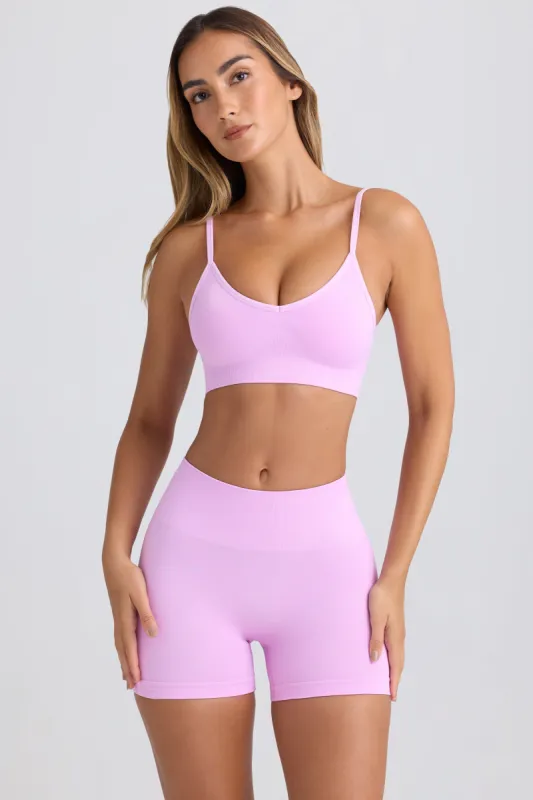 Super Sculpt Seamless High-Waist Mini Shorts in Violet Pink sold by Bo + Tee