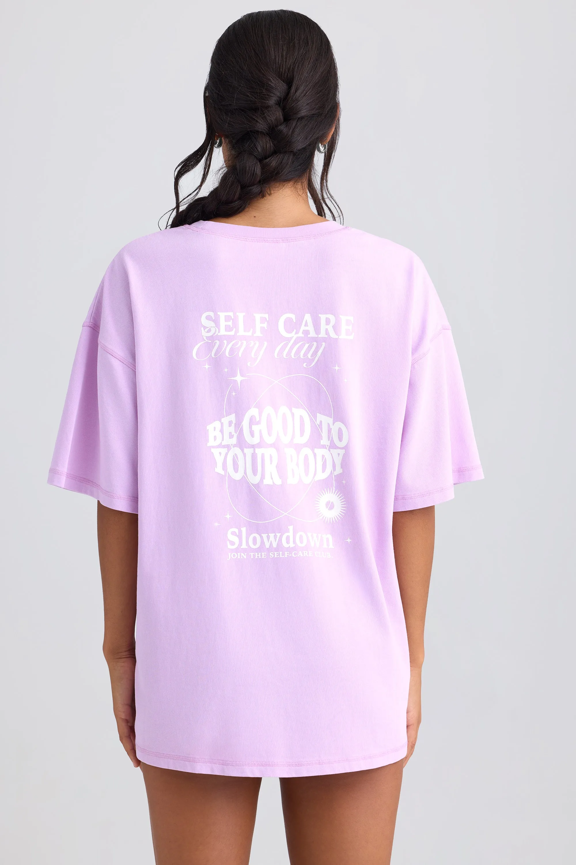 Oversized Short-Sleeve T-Shirt in Violet Pink sold by Bo + Tee product image thumbnail 4