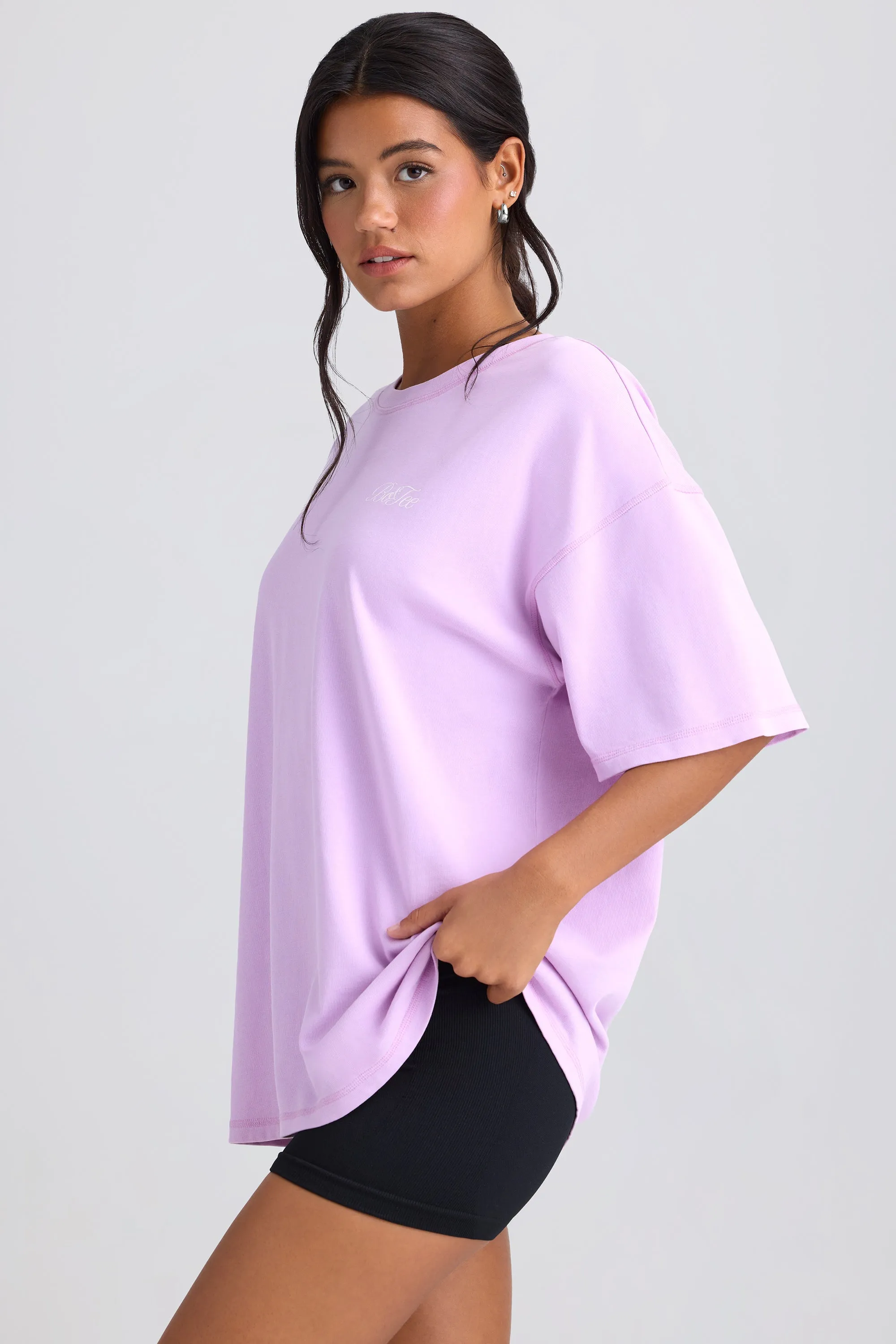 Oversized Short-Sleeve T-Shirt in Violet Pink sold by Bo + Tee product image thumbnail 2