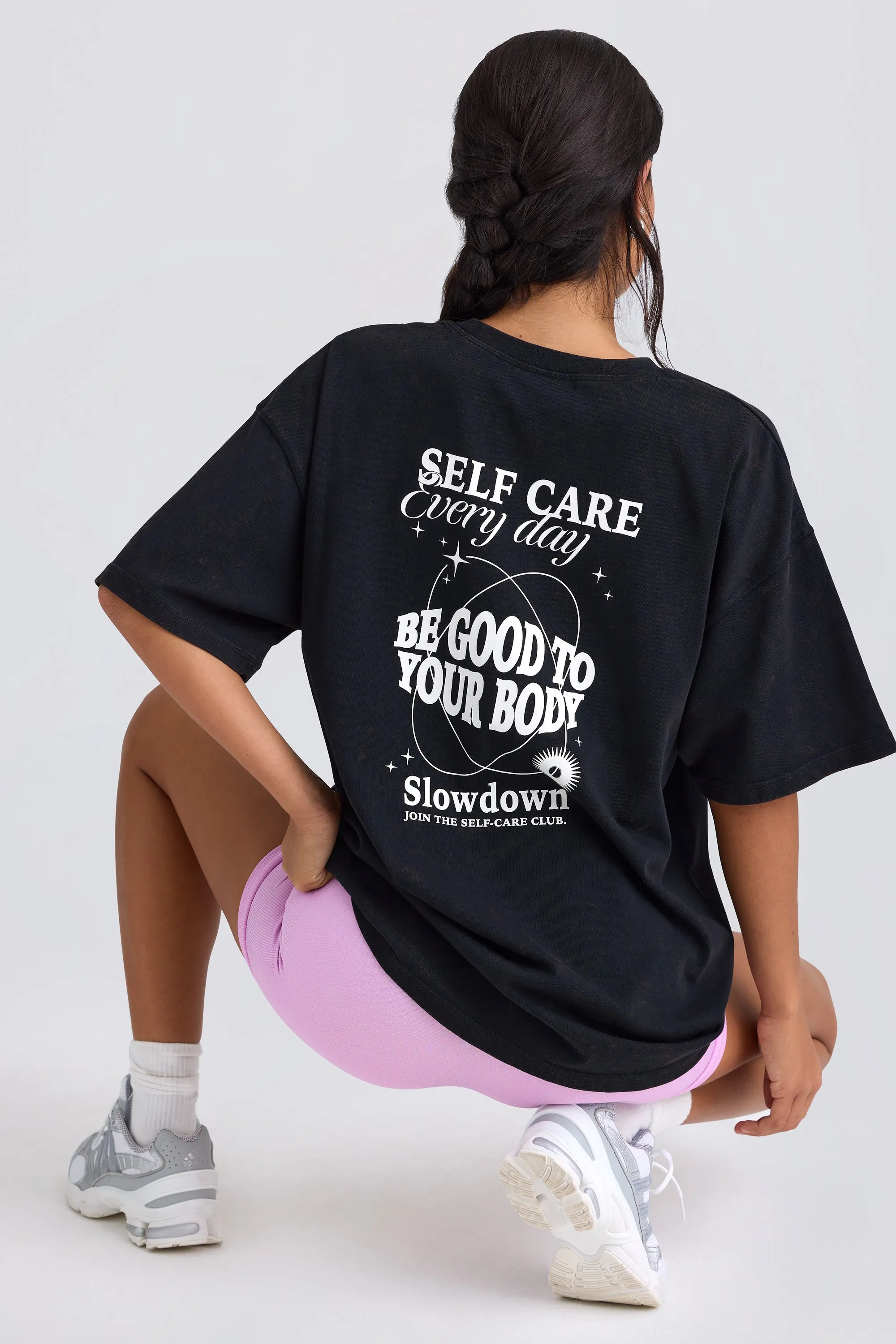 Oversized Short-Sleeve T-Shirt in Black sold by Bo + Tee