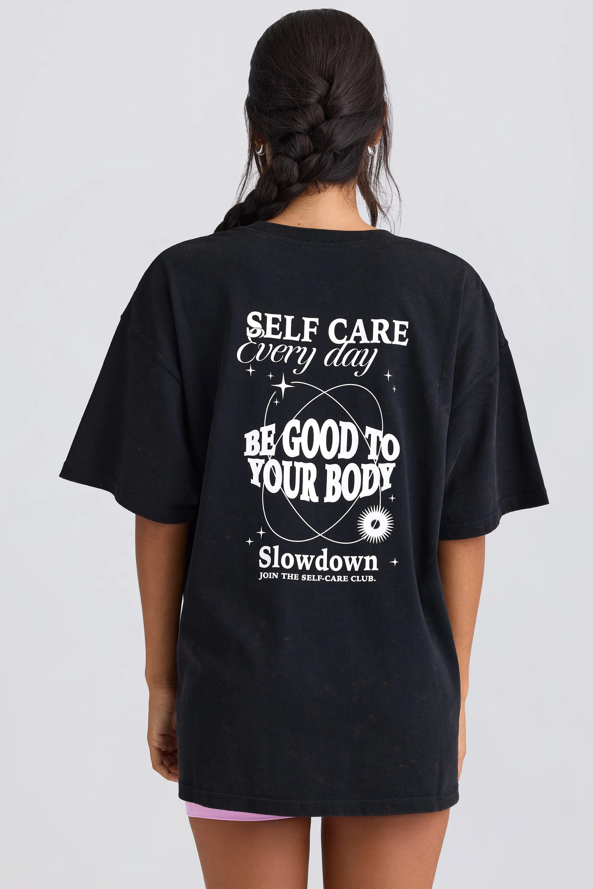 Oversized Short-Sleeve T-Shirt in Black sold by Bo + Tee product image thumbnail 4
