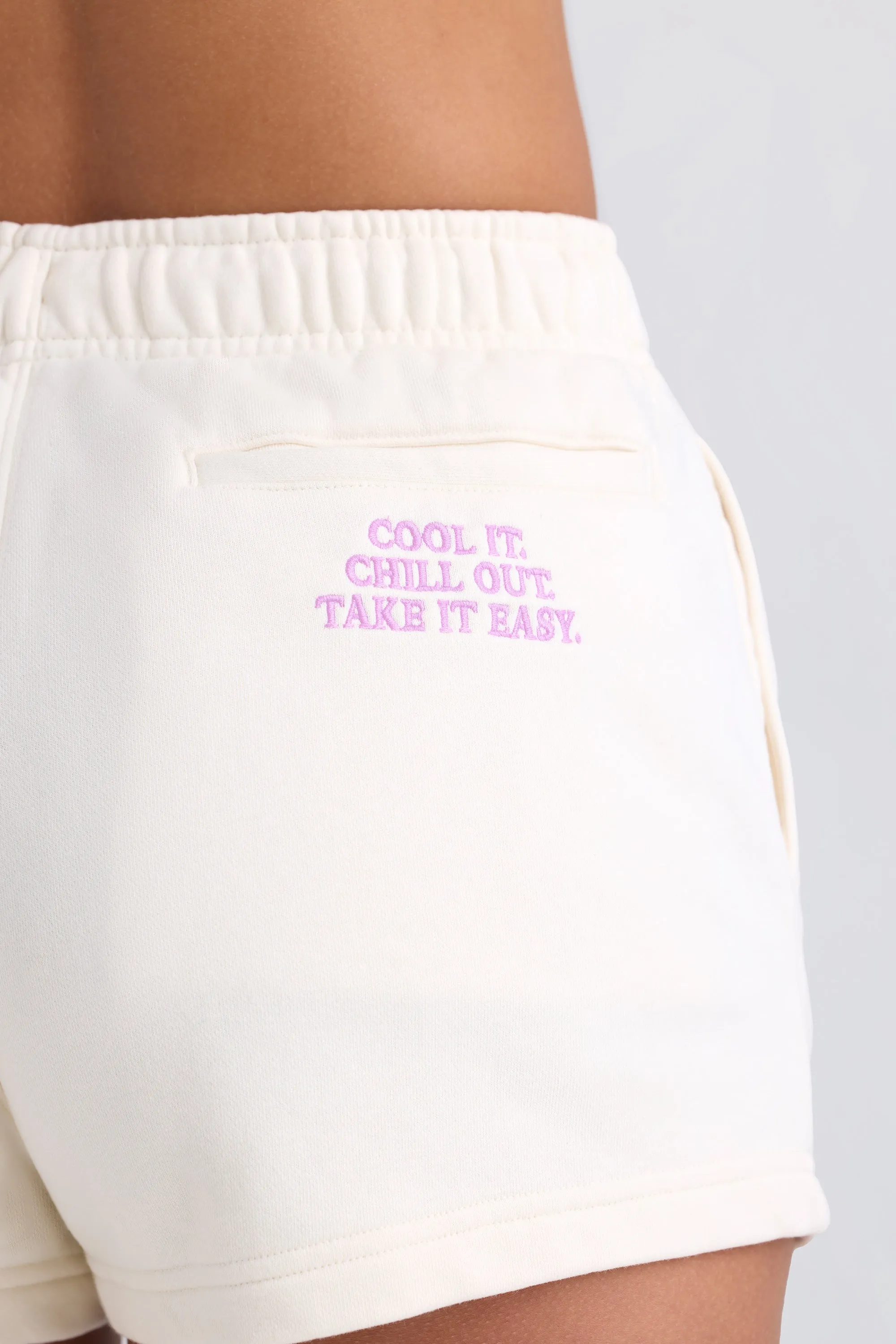 Mid-Rise Sweat Shorts in Eggshell sold by Bo + Tee product image thumbnail 4