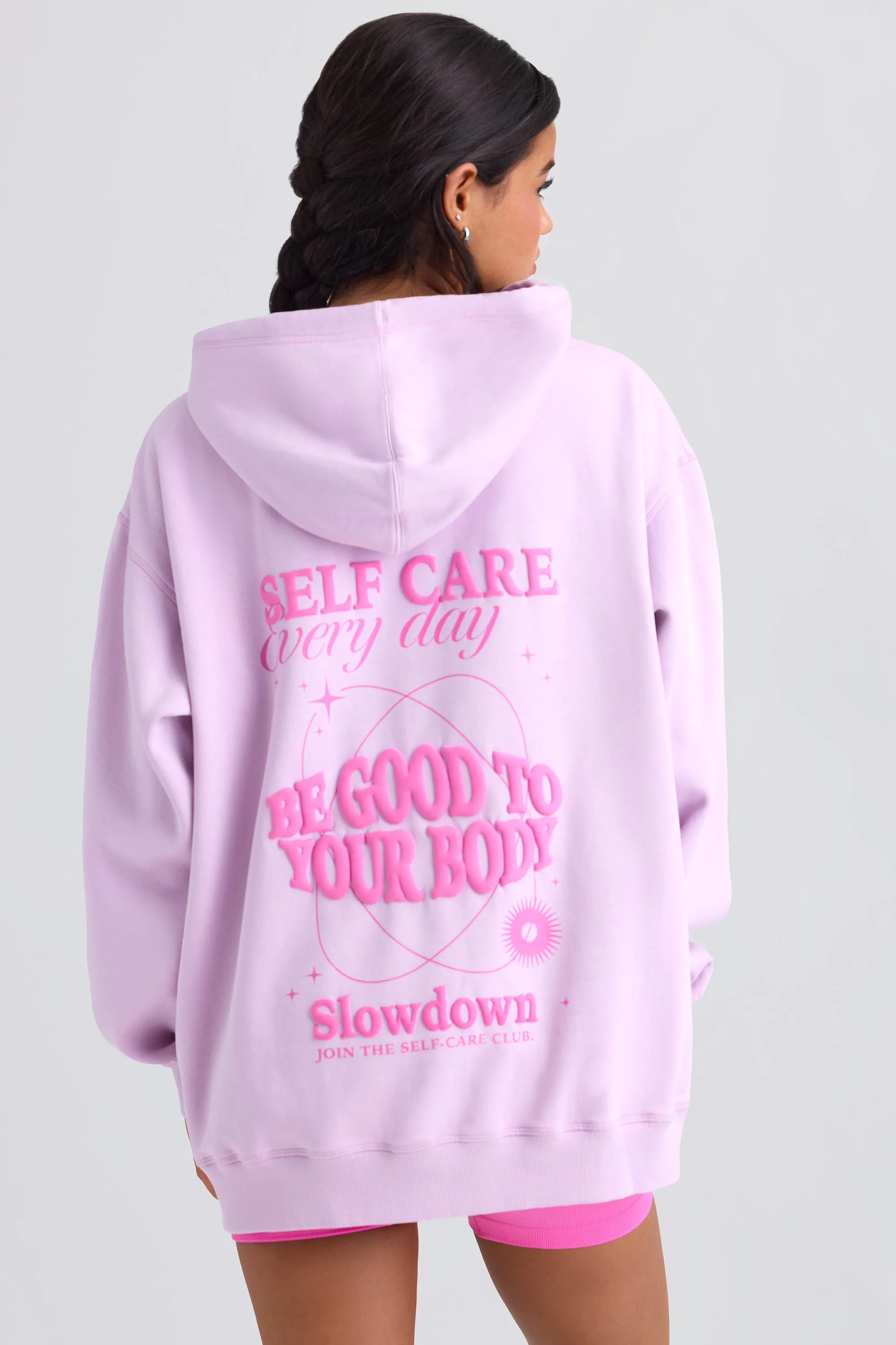 Heavyweight Brushed Fleece Oversized Hoodie in Violet Pink sold by Bo + Tee product image thumbnail 3