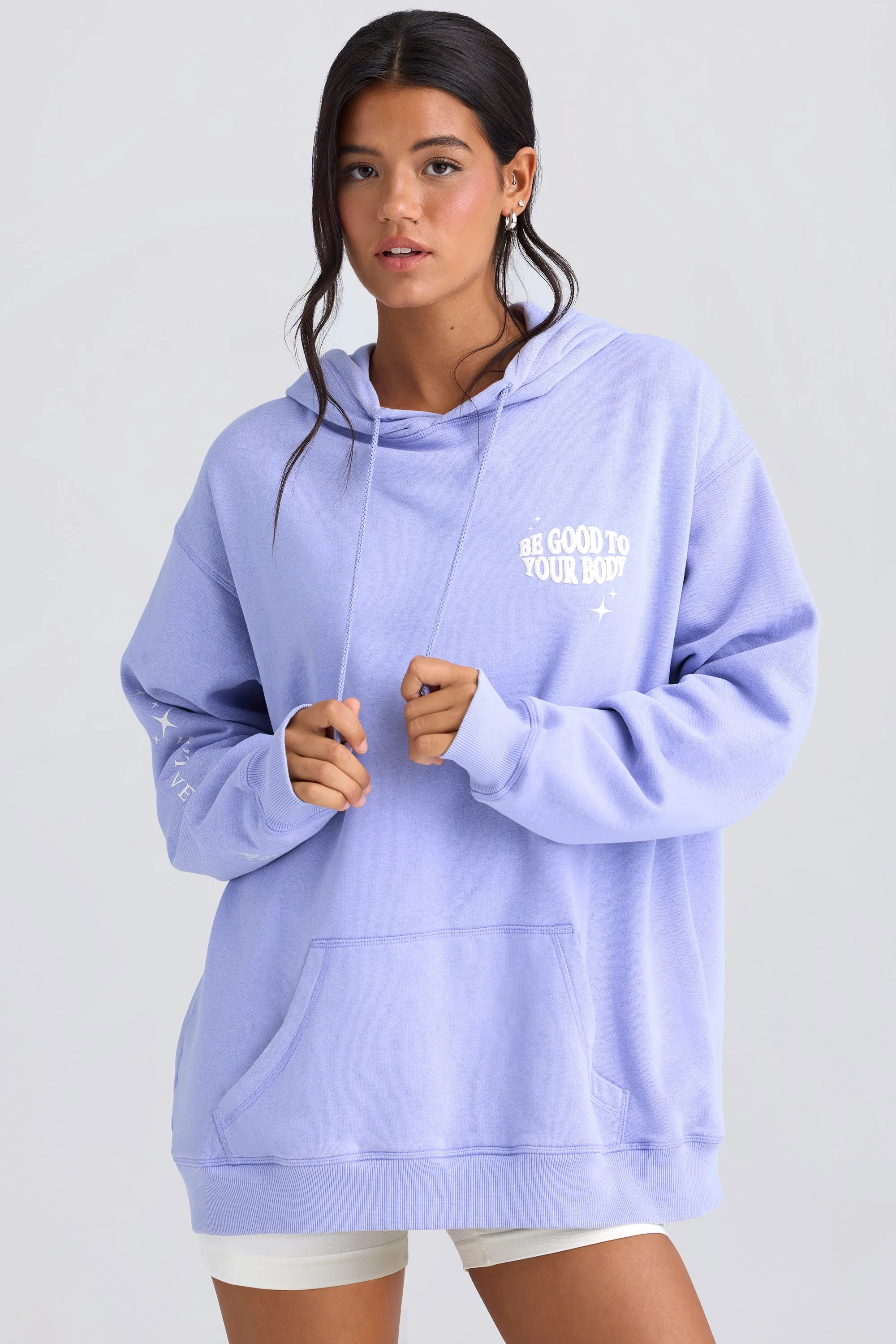 Heavyweight Brushed Fleece Oversized Hoodie in Periwinkle sold by Bo + Tee