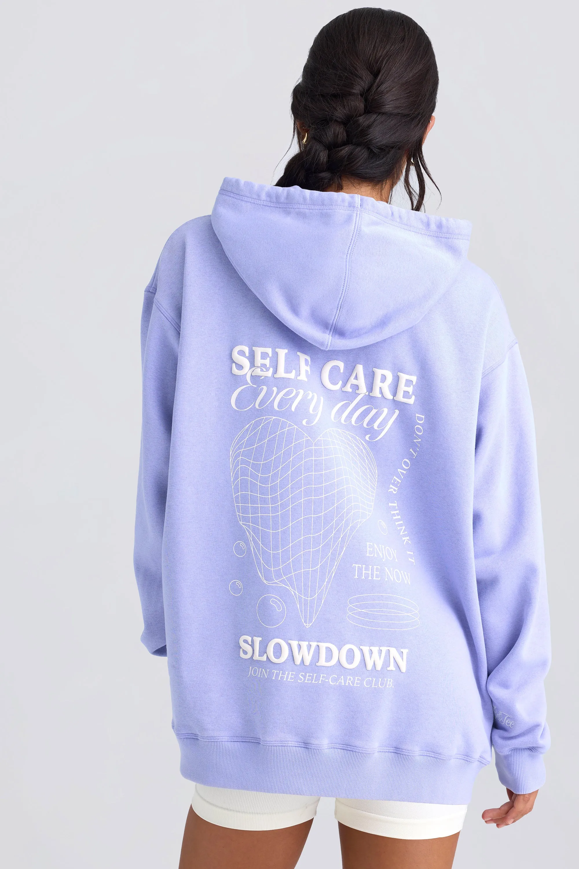 Heavyweight Brushed Fleece Oversized Hoodie in Periwinkle sold by Bo + Tee product image thumbnail 3