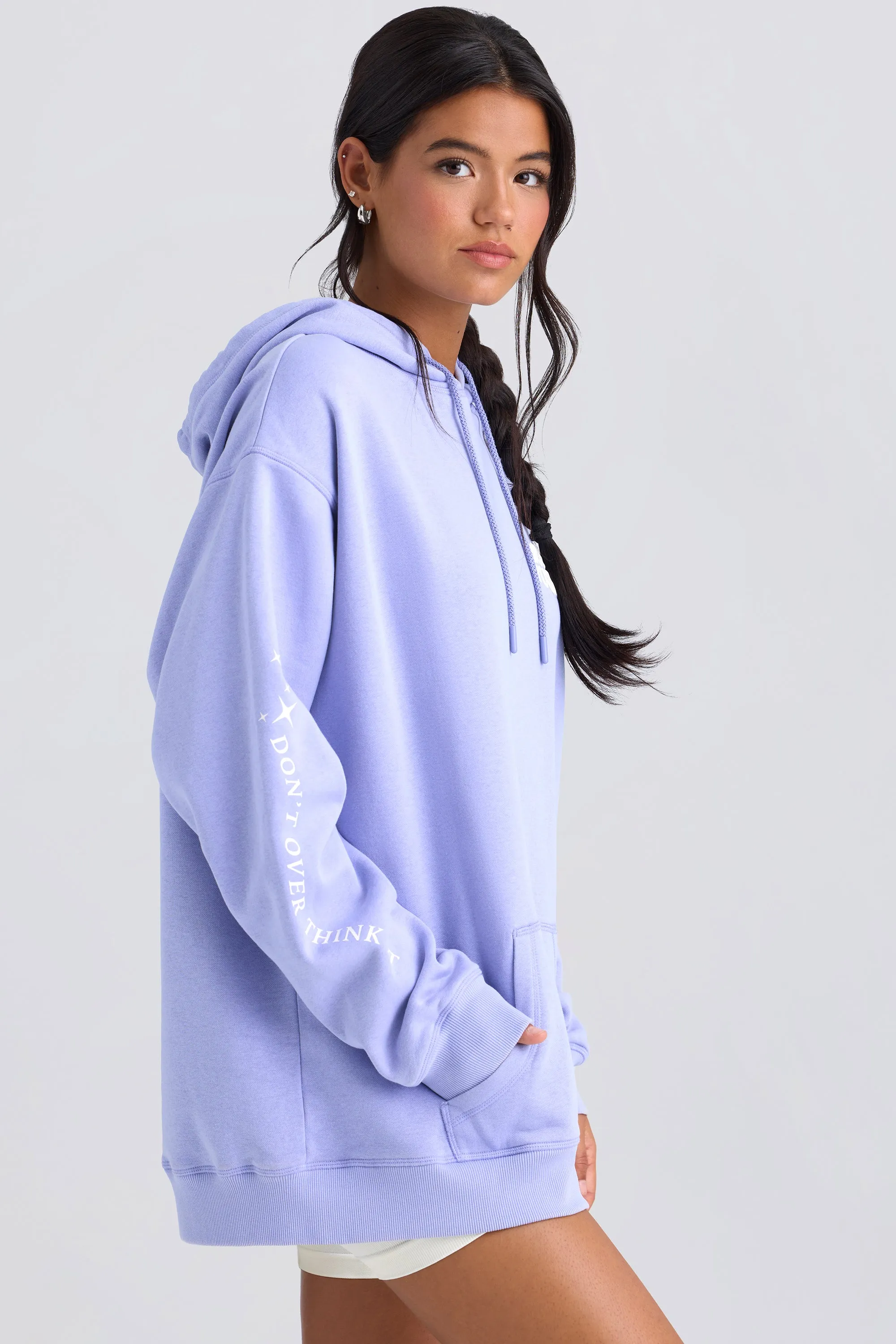 Heavyweight Brushed Fleece Oversized Hoodie in Periwinkle sold by Bo + Tee product image thumbnail 2