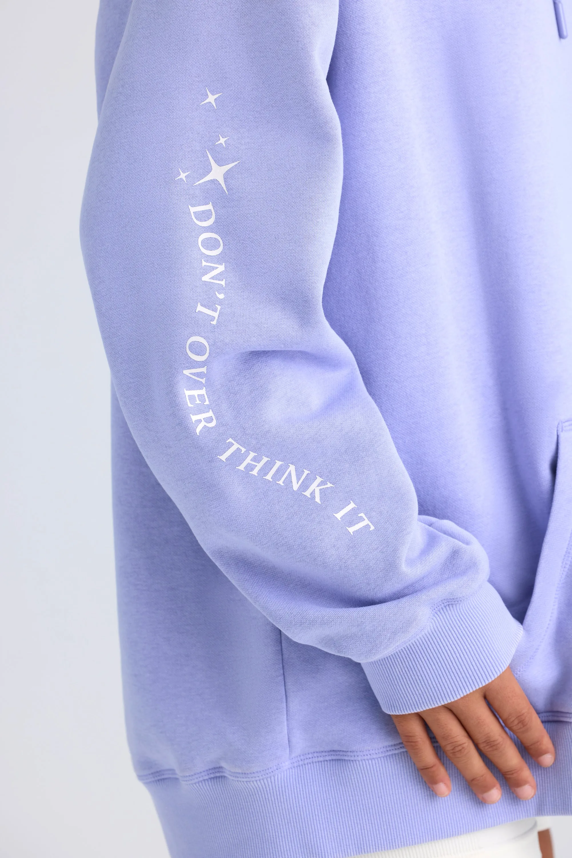 Heavyweight Brushed Fleece Oversized Hoodie in Periwinkle sold by Bo + Tee product image thumbnail 5
