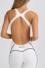 Petite Soft Active Open-Back Jumpsuit in White sold by Bo + Tee