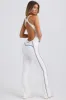 Petite Soft Active Open-Back Jumpsuit in White sold by Bo + Tee