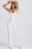 Petite Soft Active Open-Back Jumpsuit in White sold by Bo + Tee