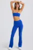 Tall Soft Active Foldover Flared Trousers in Cobalt Blue sold by Bo + Tee