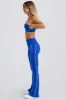 Tall Soft Active Foldover Flared Trousers in Cobalt Blue sold by Bo + Tee