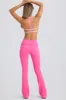 Petite Soft Active Foldover Flared Trousers in Bubblegum Pink sold by Bo + Tee
