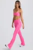 Petite Soft Active Foldover Flared Trousers in Bubblegum Pink sold by Bo + Tee