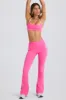 Petite Soft Active Foldover Flared Trousers in Bubblegum Pink sold by Bo + Tee