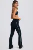 Petite Soft Active Foldover Flared Trousers in Black sold by Bo + Tee