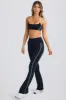 Petite Soft Active Foldover Flared Trousers in Black sold by Bo + Tee