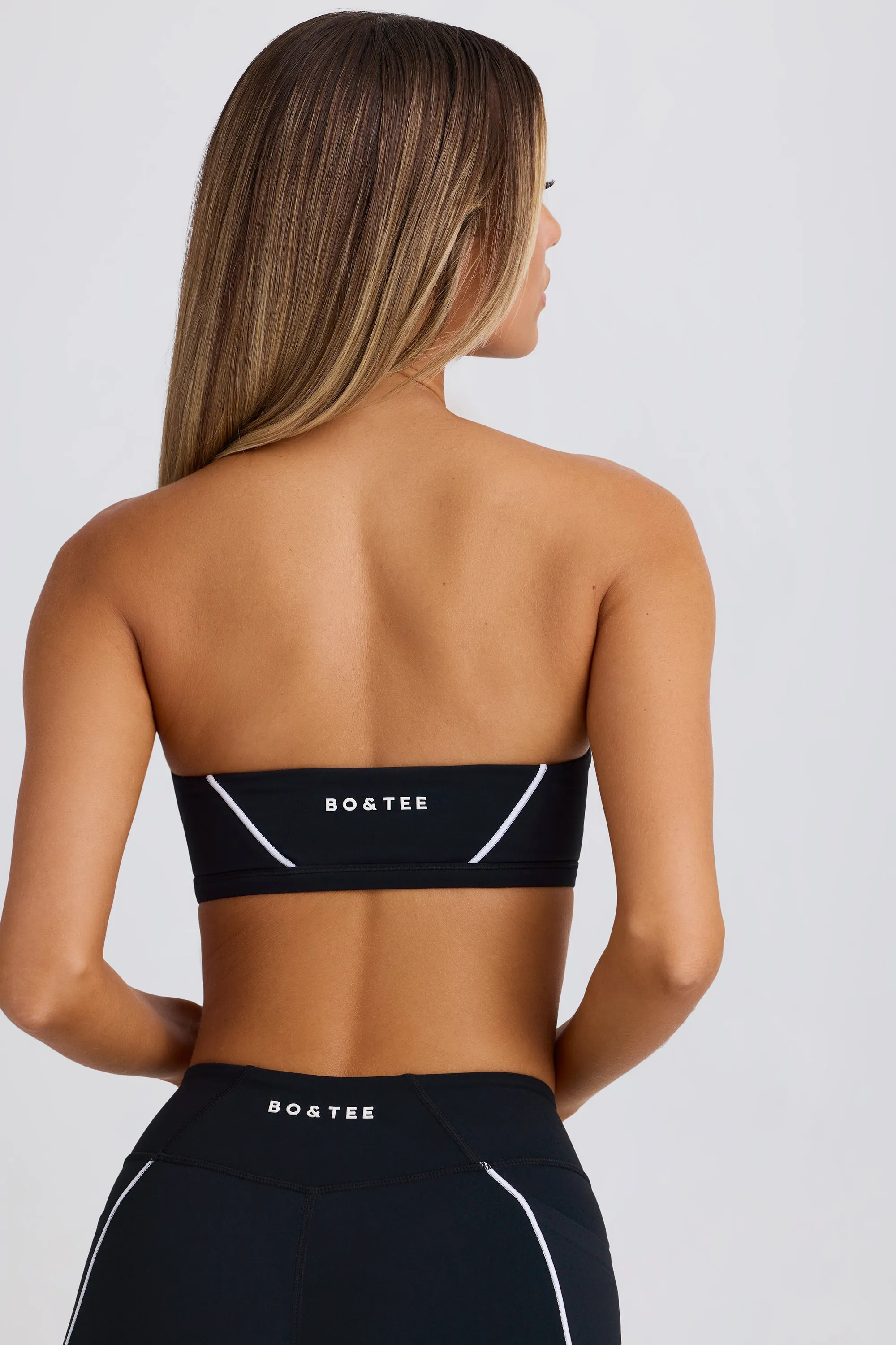 Soft Active Bandeau Sports Bra in Black sold by Bo + Tee product image thumbnail 3