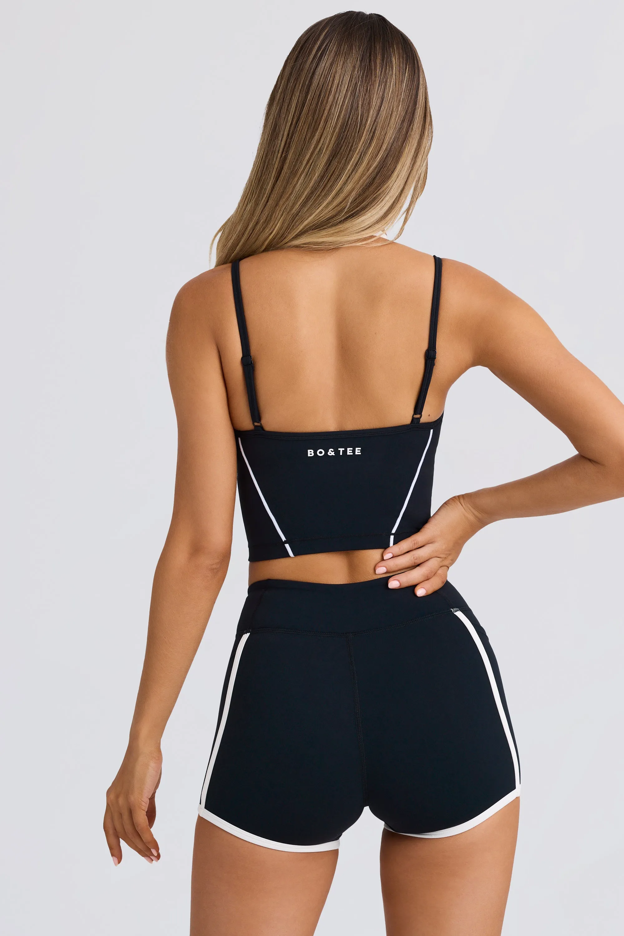 Soft Active Layered Cropped Tank Top in Black sold by Bo + Tee product image thumbnail 3