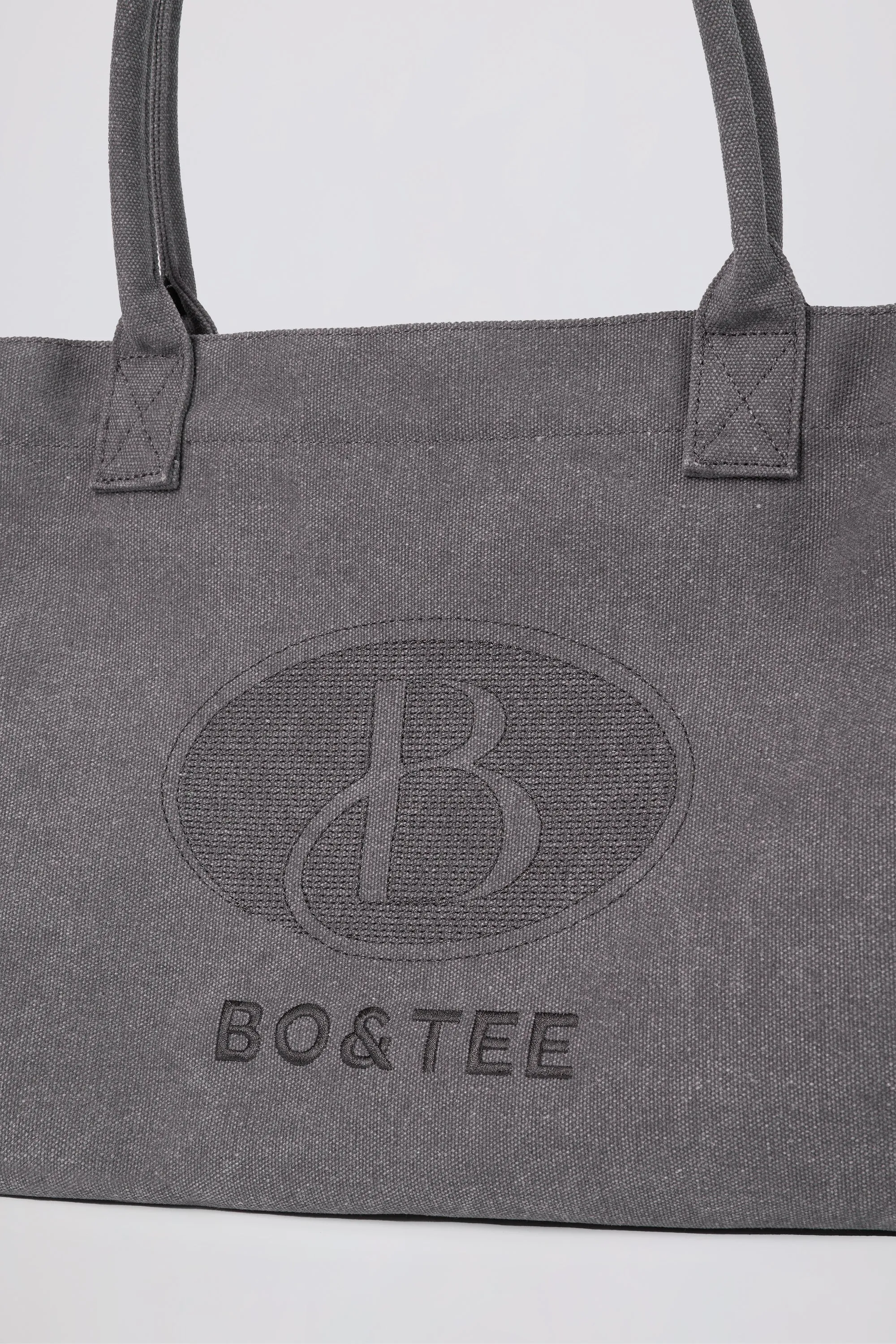 Oversized Canvas Tote Bag in Washed Charcoal sold by Bo + Tee product image thumbnail 4