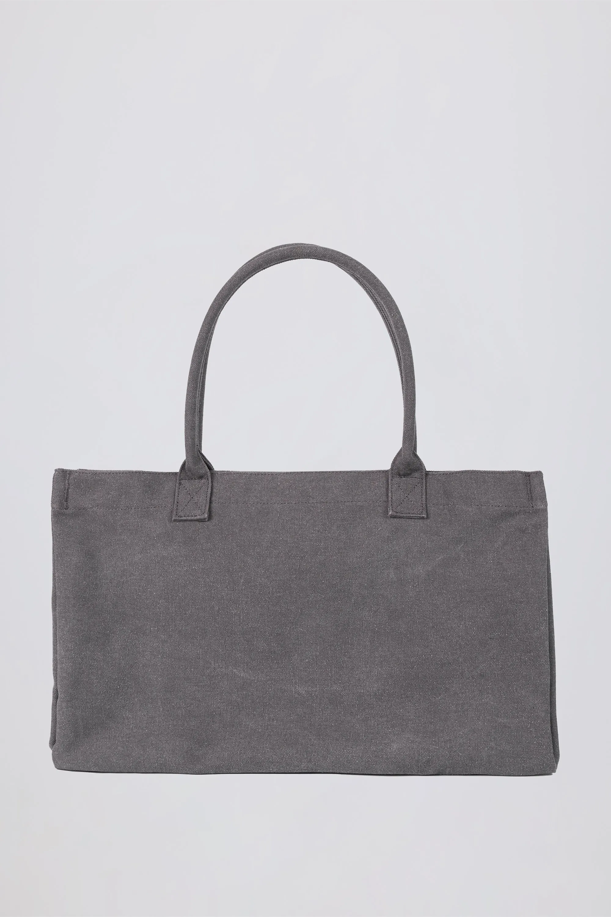 Oversized Canvas Tote Bag in Washed Charcoal sold by Bo + Tee product image thumbnail 2