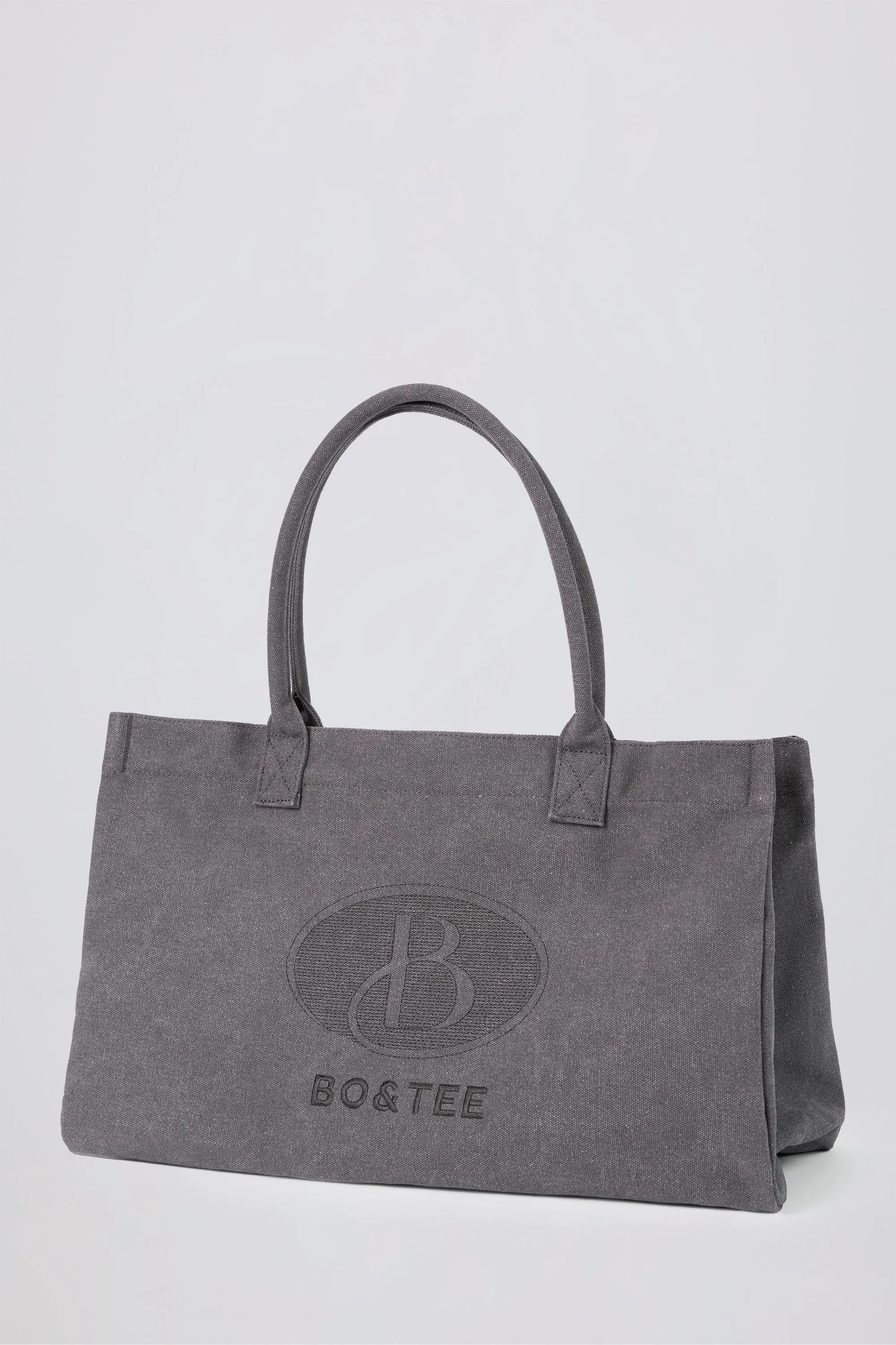 Oversized Canvas Tote Bag in Washed Charcoal sold by Bo + Tee product image thumbnail 3