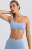 One-Shoulder Sports Bra in Washed Blue sold by Bo + Tee