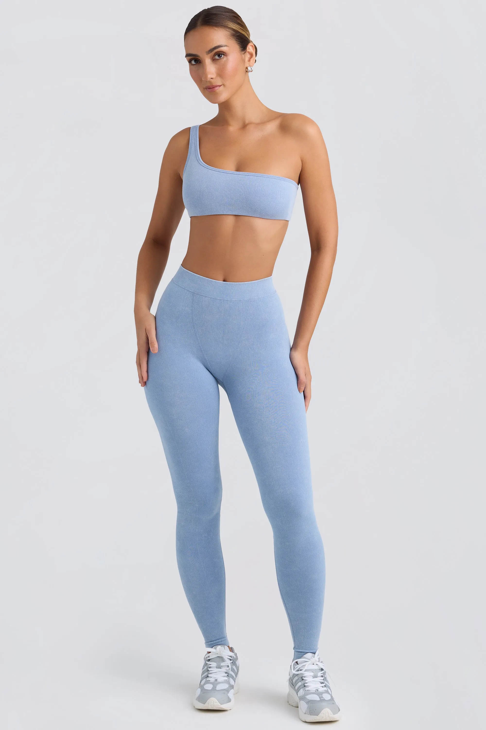 Seamless Rib Leggings in Washed Blue sold by Bo + Tee product image thumbnail 5