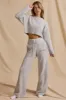 Mid-Rise Wide-Leg Joggers in Ice Marl sold by Bo + Tee