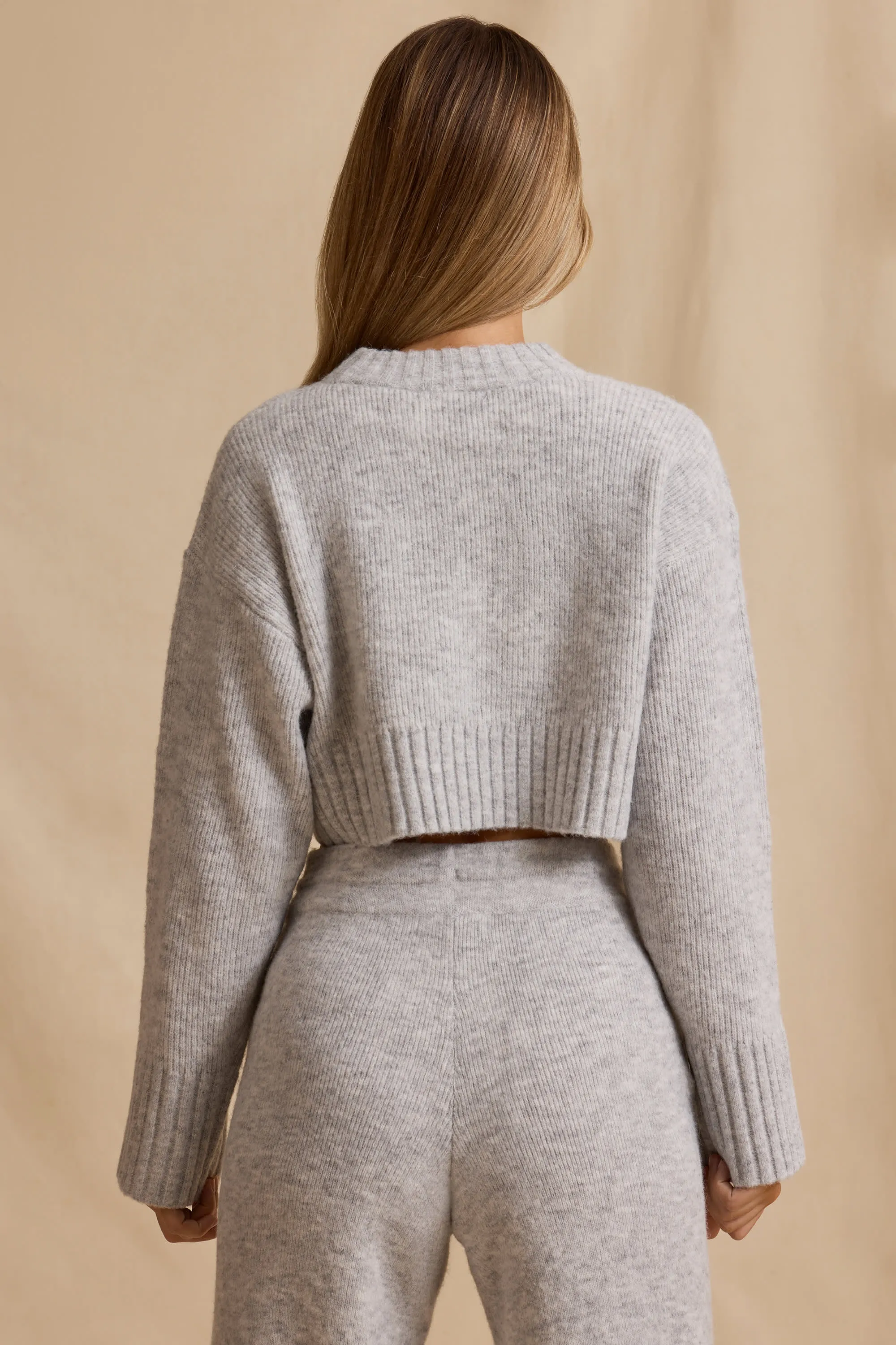Cropped Knit Jumper in Ice Marl sold by Bo + Tee product image thumbnail 3