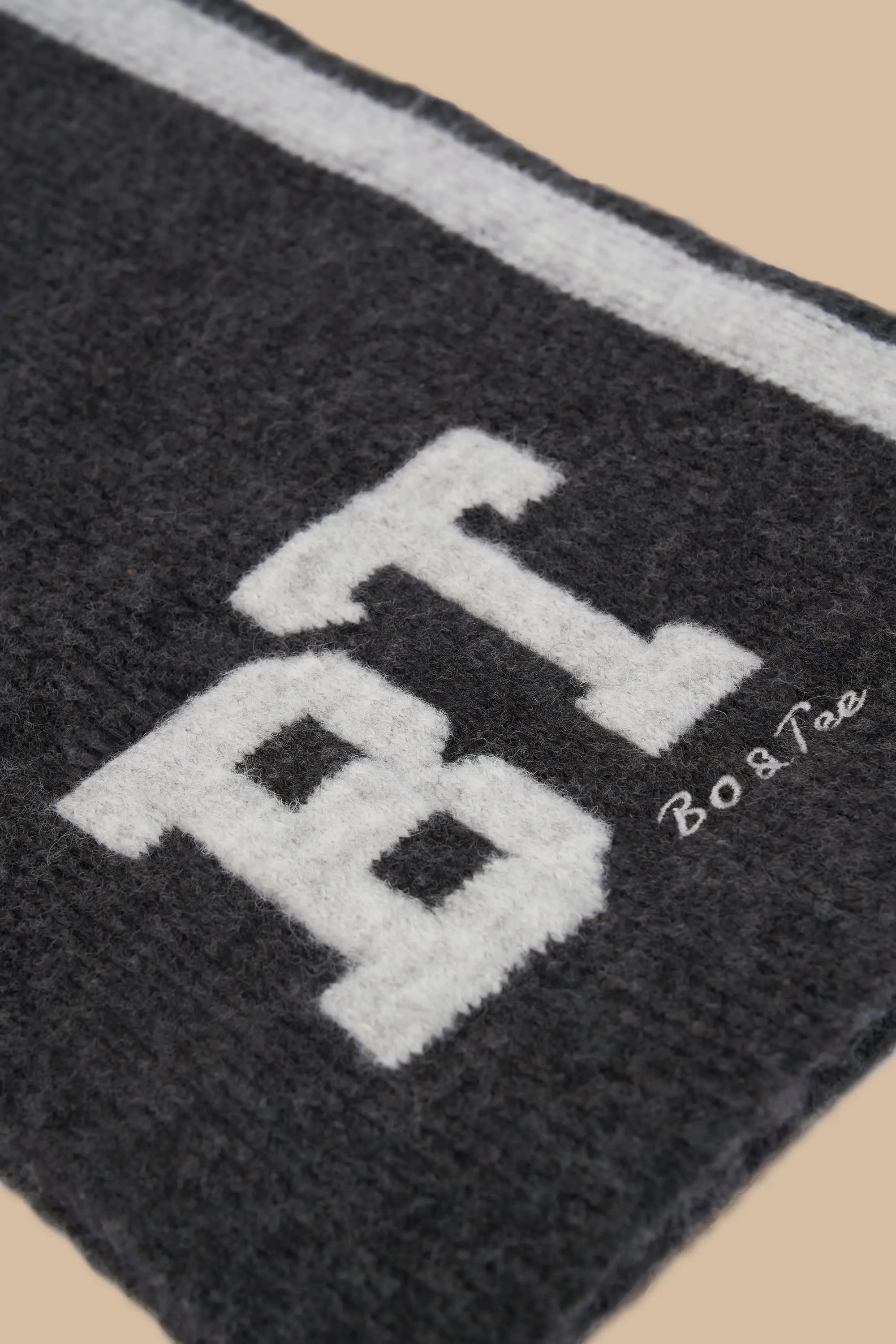 Oversized Knit Scarf in Charcoal Marl sold by Bo + Tee product image thumbnail 4