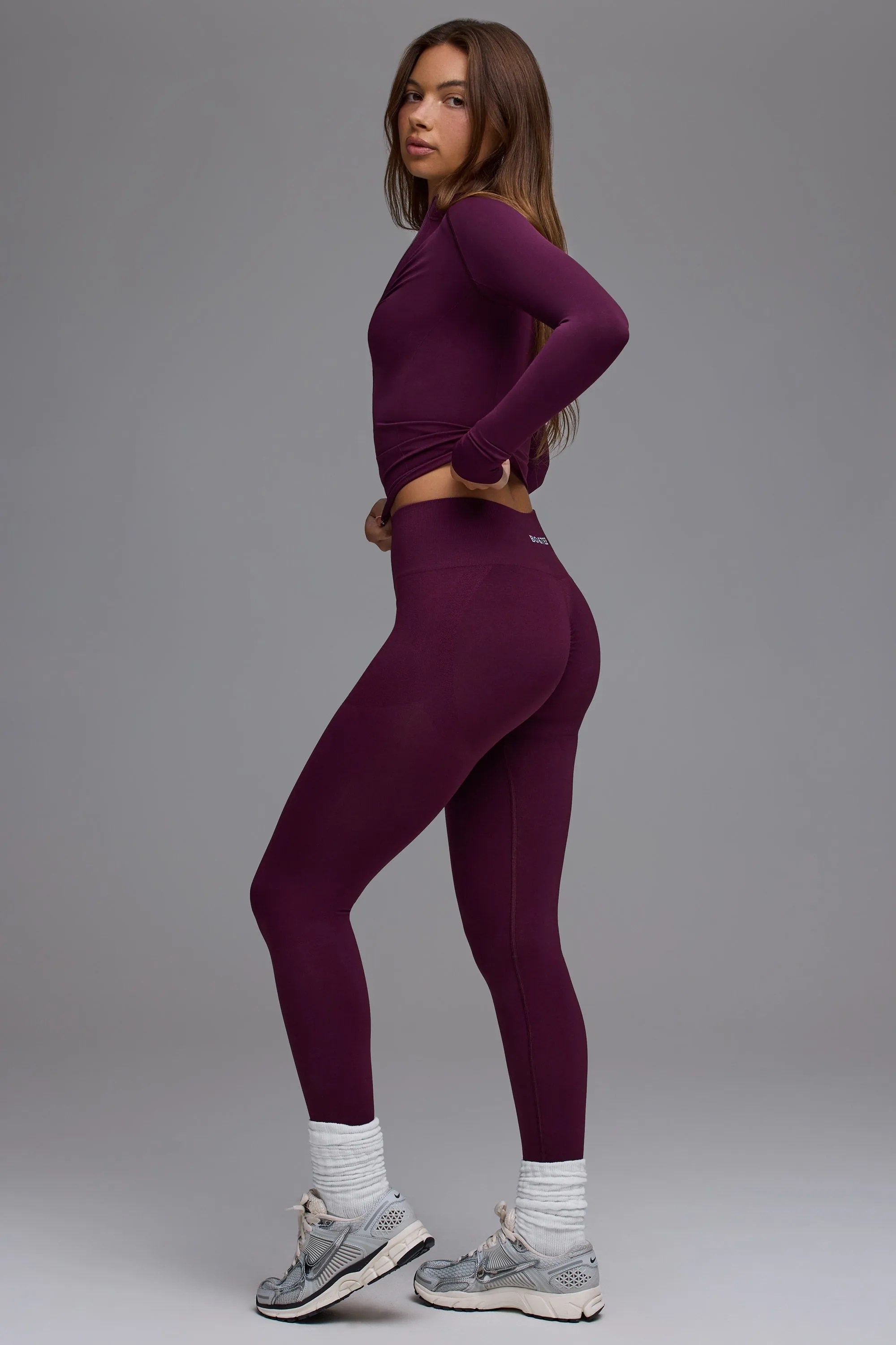 Petite Define Luxe High-Waist Leggings in Grape sold by Bo + Tee product image thumbnail 5