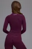 Define Luxe Zip-Up Jacket in Grape sold by Bo + Tee